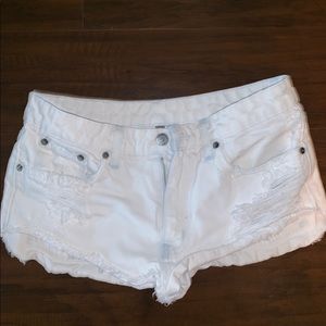 White denim shorts